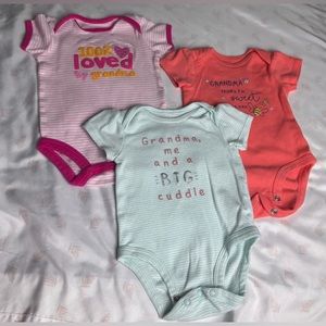 NWOT! Infant Carter’s “Grandma” onesie 3pc bundle